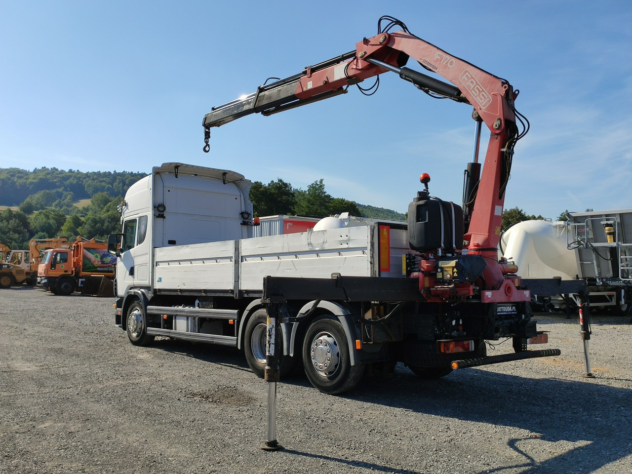 Camión caja abierta, Camión grúa Scania 124L 420 6x2 Retarder HDS FASSI F170 Budowlanka: foto 6