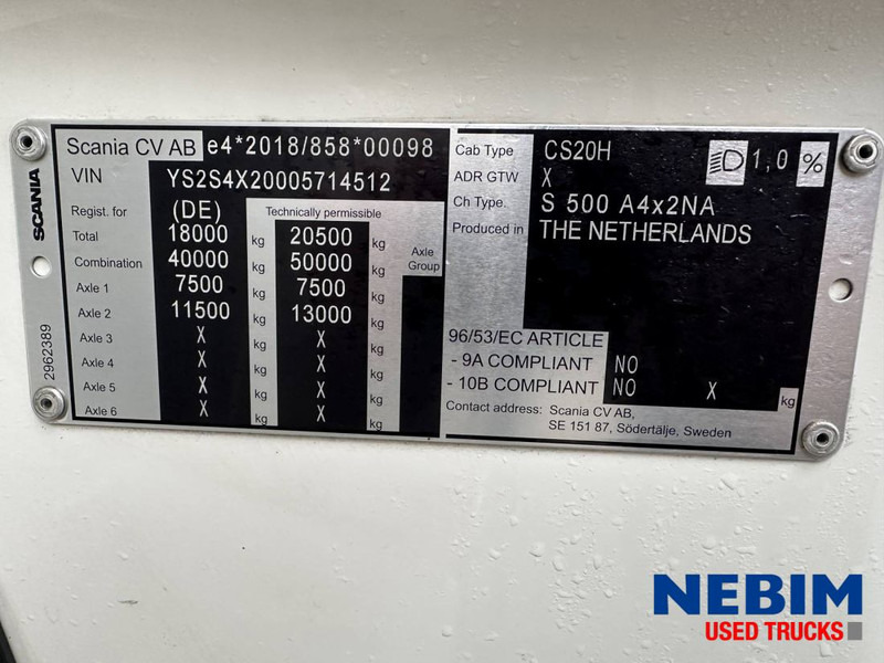 Cabeza tractora Scania S500 - 161.783km - RETARDER - STAND KLIMA - SMART TACHO 2: foto 11 Cabeza tractora Scania S500 - 161.783km - RETARDER - STAND KLIMA - SMART TACHO 2: foto 11