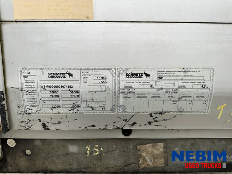 Schmitz Cargobull SCS24/L-13.62 EB - Pritsche Plane / Sliding roof - Semirremolque lona: foto 4 Schmitz Cargobull SCS24/L-13.62 EB - Pritsche Plane / Sliding roof - Semirremolque lona: foto 4