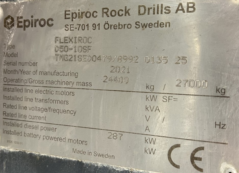 Perforadora Atlas Copco (Epiroc) FlexiROC D50-10SF: foto 11 Perforadora Atlas Copco (Epiroc) FlexiROC D50-10SF: foto 11