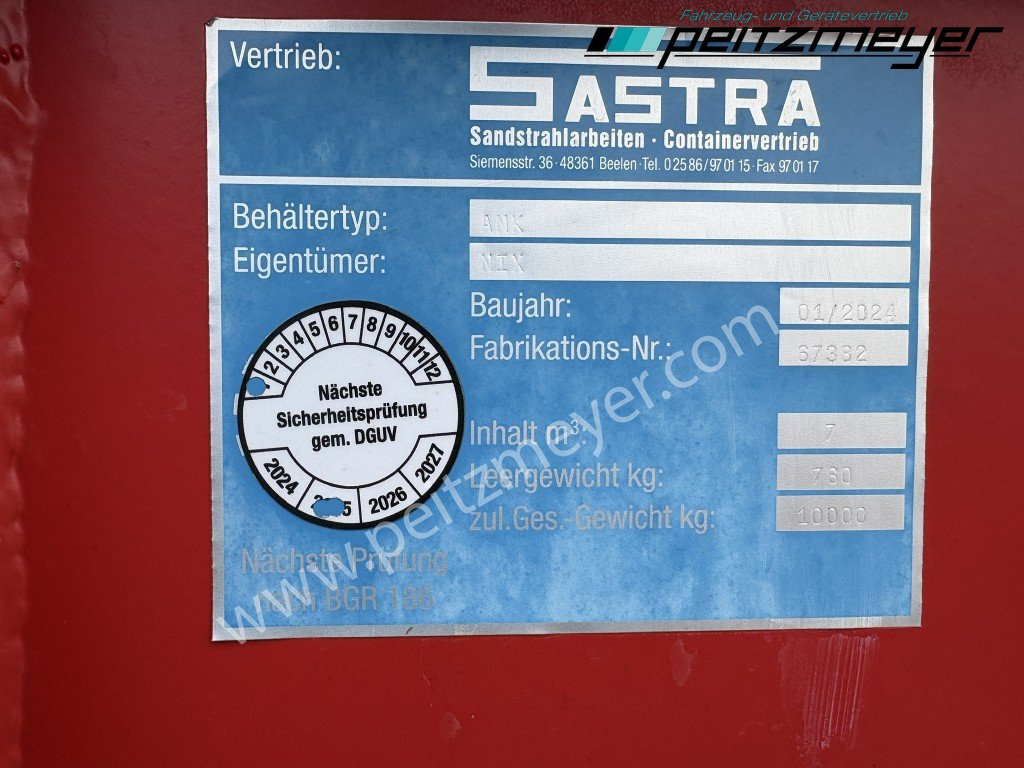 Contenedor de cadenas SASTRA Absetzmulde AMK mit Klappe - 7 m³ asymetrisch: foto 11