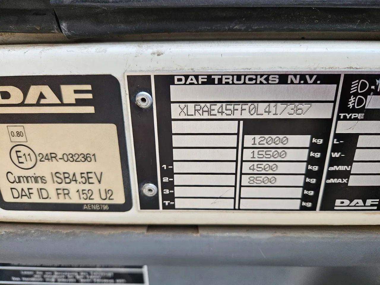 Camión lona DAF LF 45.210 12t Euro5 EEV: foto 13