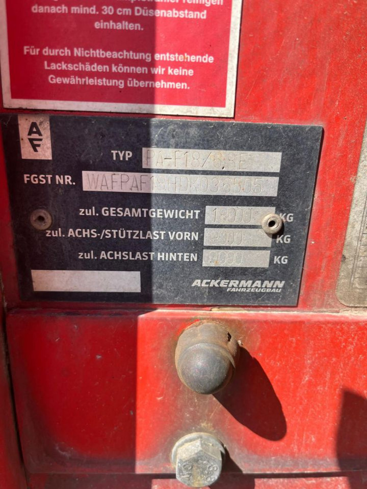 Remolque plataforma/ Caja abierta ACKERMANN,OSCHERSL. Anhänger offen PA-F 18 Baustoffanhänger: foto 6 Remolque plataforma/ Caja abierta ACKERMANN,OSCHERSL. Anhänger offen PA-F 18 Baustoffanhänger: foto 6