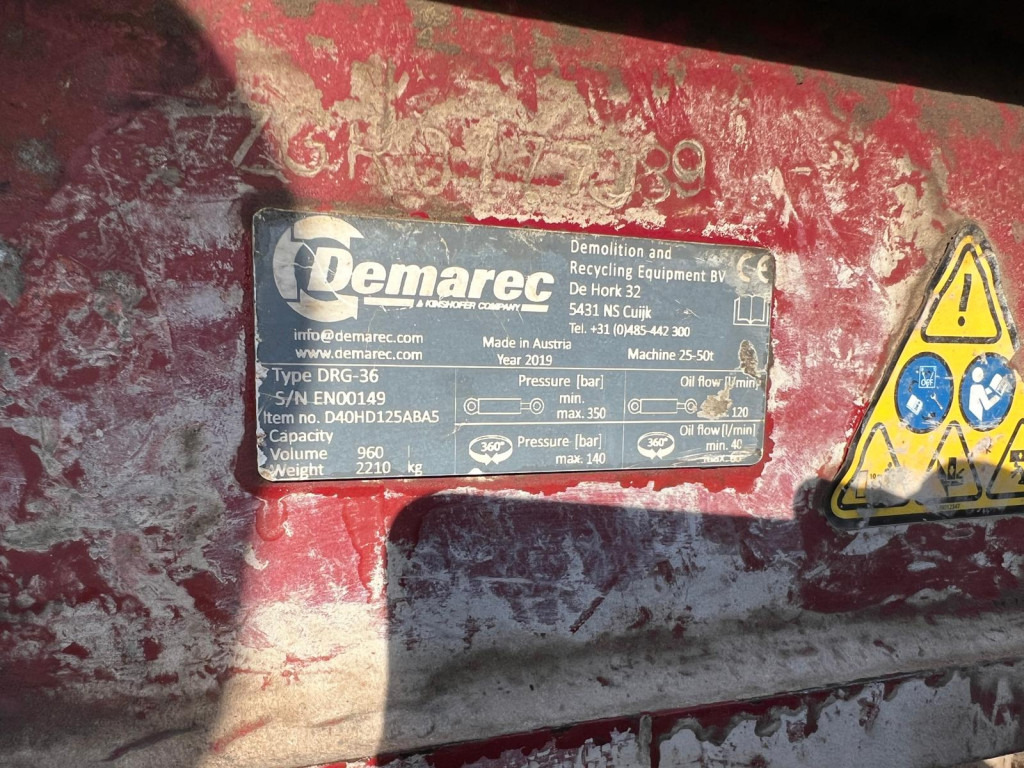 Demarec Demarec Sortiergreifer Anbaugeräte/Baumaschinen DRG 36 Sortiergreifer 960Ltr. für Maschine 25-50to - Pinza de manipulación: foto 4 Demarec Demarec Sortiergreifer Anbaugeräte/Baumaschinen DRG 36 Sortiergreifer 960Ltr. für Maschine 25-50to - Pinza de manipulación: foto 4