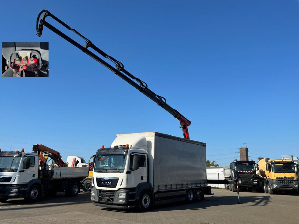 MAN MAN TG-S Pritsche Heckkran 26.400 6x2-2 BL 5xhydr.Ausschub, Funk - Camión lona, Camión grúa: foto 1 MAN MAN TG-S Pritsche Heckkran 26.400 6x2-2 BL 5xhydr.Ausschub, Funk - Camión lona, Camión grúa: foto 1