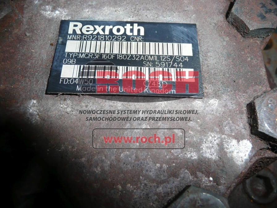 REXROTH MCR3F160F180Z32A0M1L12S/S0409B - Motor hidráulico para Carretilla elevadora: foto 2 REXROTH MCR3F160F180Z32A0M1L12S/S0409B - Motor hidráulico para Carretilla elevadora: foto 2