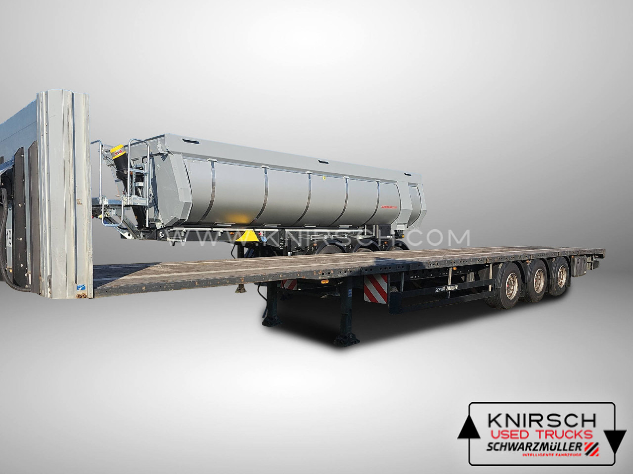 SCHWARZMUELLER J-3A-80 Plateausattel - Remolque plataforma/ Caja abierta: foto 1 SCHWARZMUELLER J-3A-80 Plateausattel - Remolque plataforma/ Caja abierta: foto 1