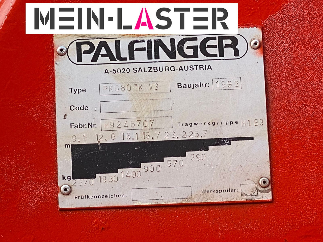 Mercedes-Benz Palfinger PK 680 TK 26,7 m-max.2.410 kg -Funk FB - Camión grúa: foto 5 Mercedes-Benz Palfinger PK 680 TK 26,7 m-max.2.410 kg -Funk FB - Camión grúa: foto 5