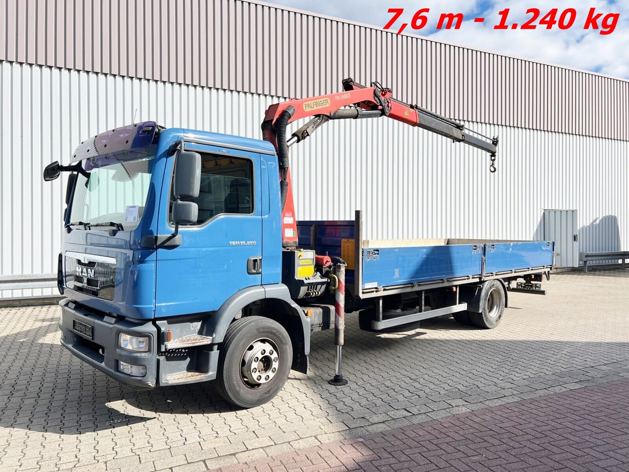 MAN TGM 15.250/340 4X2 BL TGM 15.250/340 4X2 BL mit Kran Palfinger PK 11001 - Camión grúa, Camión caja abierta: foto 1 MAN TGM 15.250/340 4X2 BL TGM 15.250/340 4X2 BL mit Kran Palfinger PK 11001 - Camión grúa, Camión caja abierta: foto 1