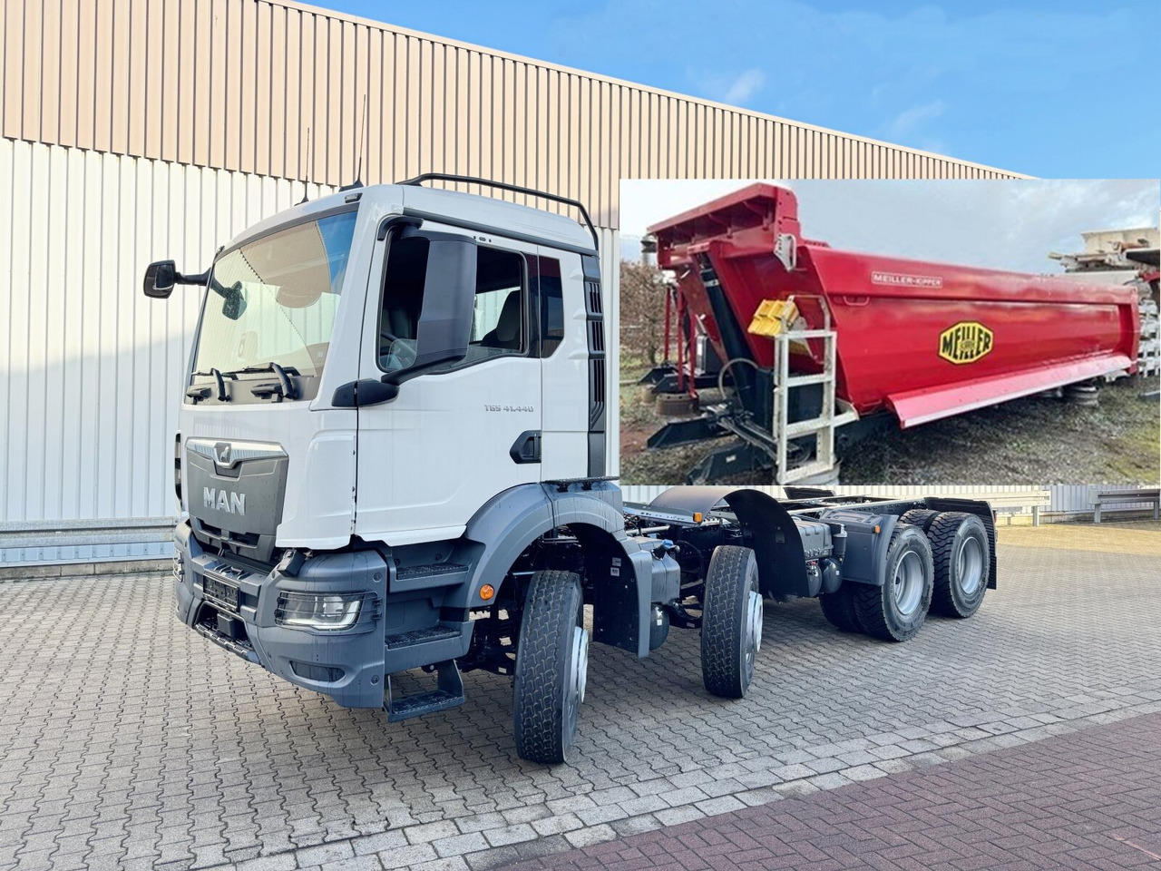 MAN TGS 41.440/480 8x4 BB TGS 41.440/480 8x4 BB, 5x VORHANDEN, Meiller Stahlmulde 18m³ - Dúmper: foto 1 MAN TGS 41.440/480 8x4 BB TGS 41.440/480 8x4 BB, 5x VORHANDEN, Meiller Stahlmulde 18m³ - Dúmper: foto 1