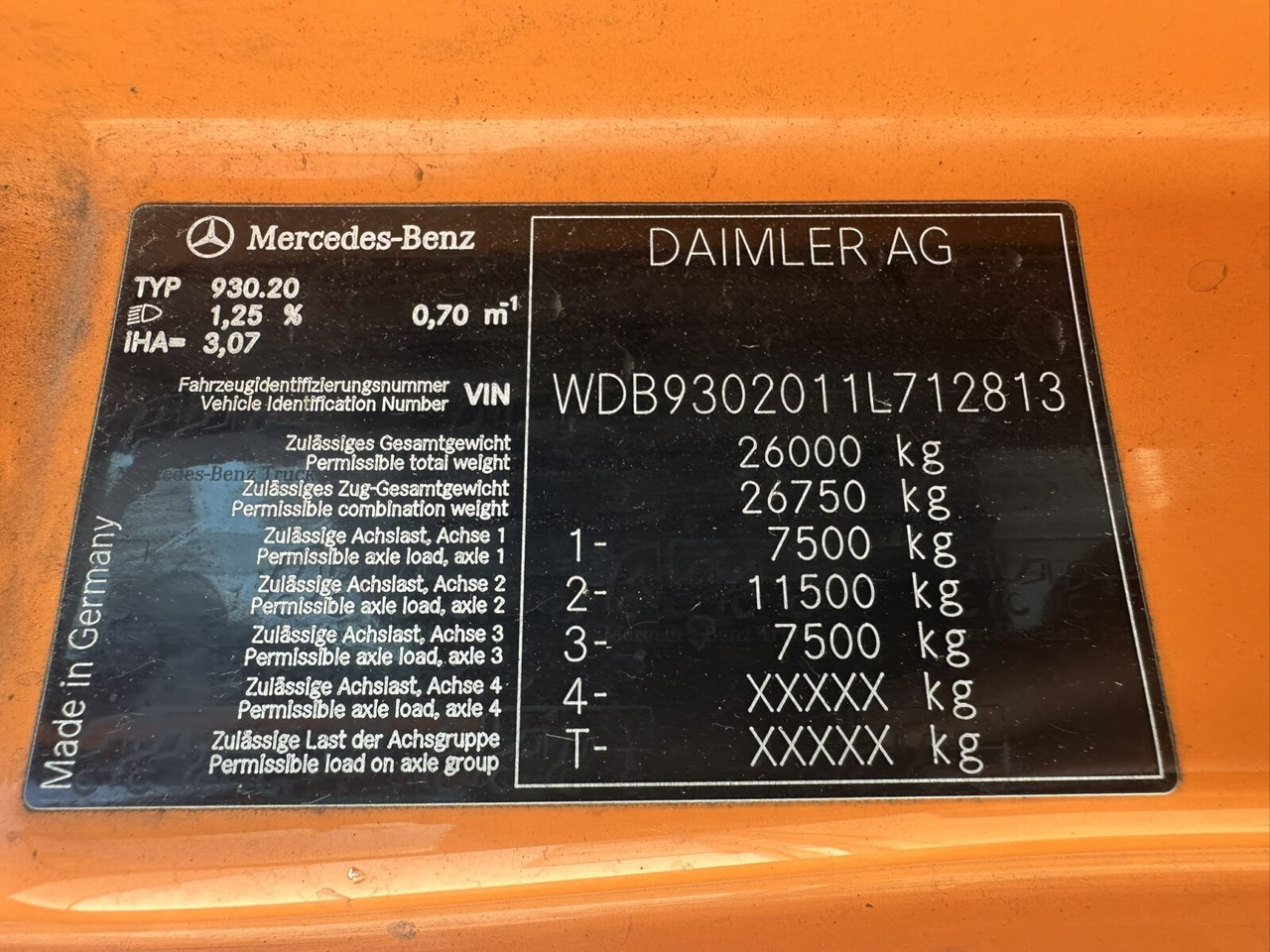 Camión chasis Mercedes-Benz Actros 2532 L 6x2 Actros 2532/41 L 6x2, EEV, Lenkachse: foto 11 Camión chasis Mercedes-Benz Actros 2532 L 6x2 Actros 2532/41 L 6x2, EEV, Lenkachse: foto 11