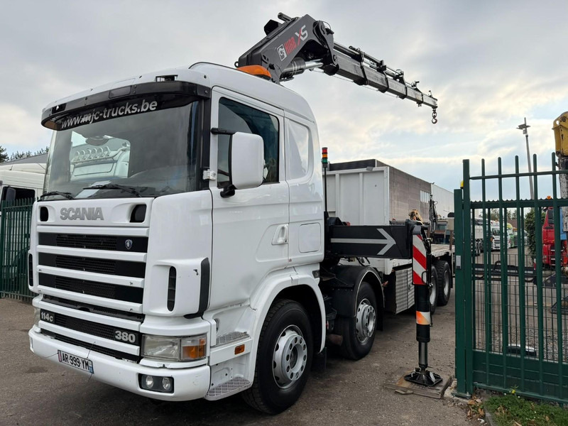 Scania 114C-380 8x4 + CRANE HIAB 700 E-5 - PLATFORM 6m80 + TWISTLOCKS - MANUAL - RETARDER - STEEL SPRING / BIG AXLE HUB REDUCTION - AP ACHSEN - Camión grúa: foto 3 Scania 114C-380 8x4 + CRANE HIAB 700 E-5 - PLATFORM 6m80 + TWISTLOCKS - MANUAL - RETARDER - STEEL SPRING / BIG AXLE HUB REDUCTION - AP ACHSEN - Camión grúa: foto 3