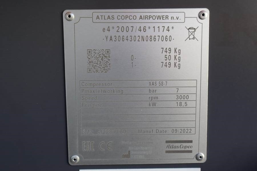 Atlas Copco XAS 58-7 Valid inspection, *Guarantee! Diesel, Vol - Compresor de aire: foto 4 Atlas Copco XAS 58-7 Valid inspection, *Guarantee! Diesel, Vol - Compresor de aire: foto 4