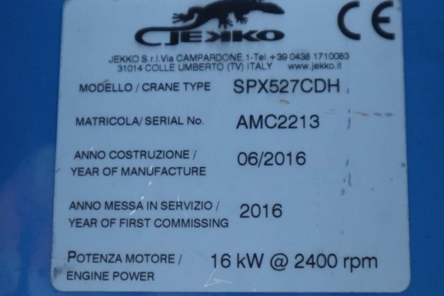 Grúa sobre orugas Jekko SPX527CDH-2 Hybrid, 2700kg Capacity, 12.1m Main Bo: foto 7 Grúa sobre orugas Jekko SPX527CDH-2 Hybrid, 2700kg Capacity, 12.1m Main Bo: foto 7