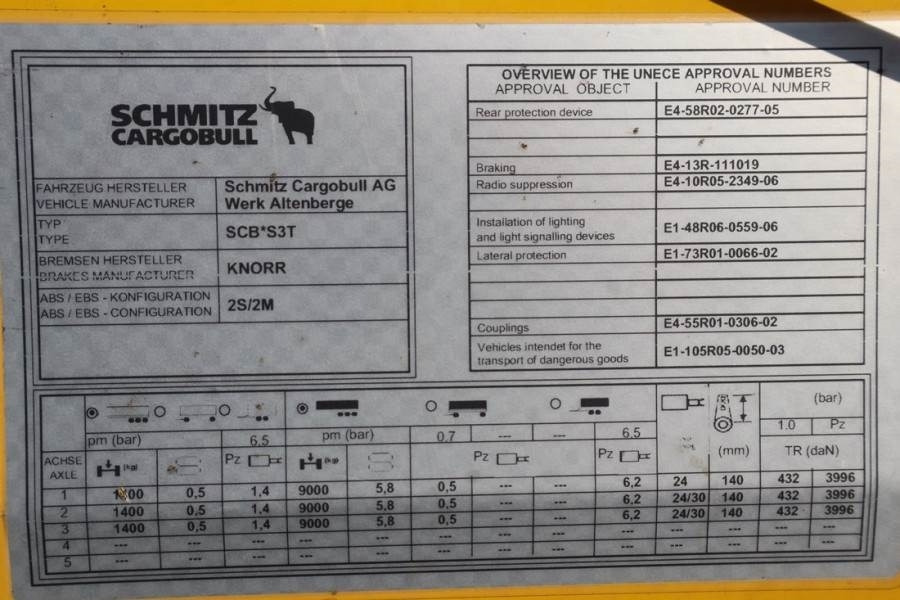 Leasing de Schmitz CARG SCB3ST CoC Documents, TuV Loading Certificate  Schmitz CARG SCB3ST CoC Documents, TuV Loading Certificate: foto 7