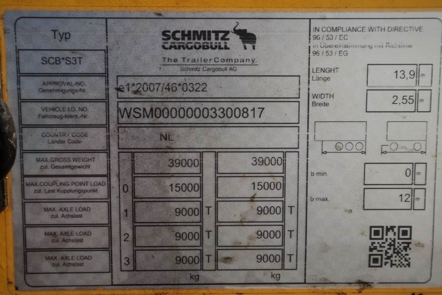 Schmitz CARG SCB3ST CoC Documents, TuV Loading Certificate - Remolque con toldo: foto 4 Schmitz CARG SCB3ST CoC Documents, TuV Loading Certificate - Remolque con toldo: foto 4