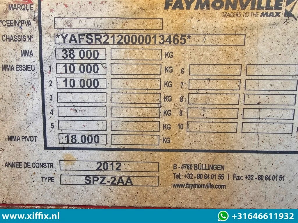 Semirremolque plataforma/ Caja abierta Faymonville 2-ass. Vlakke dubbel 2x uitschuifbare oplegger / 2x gestuurd: foto 16