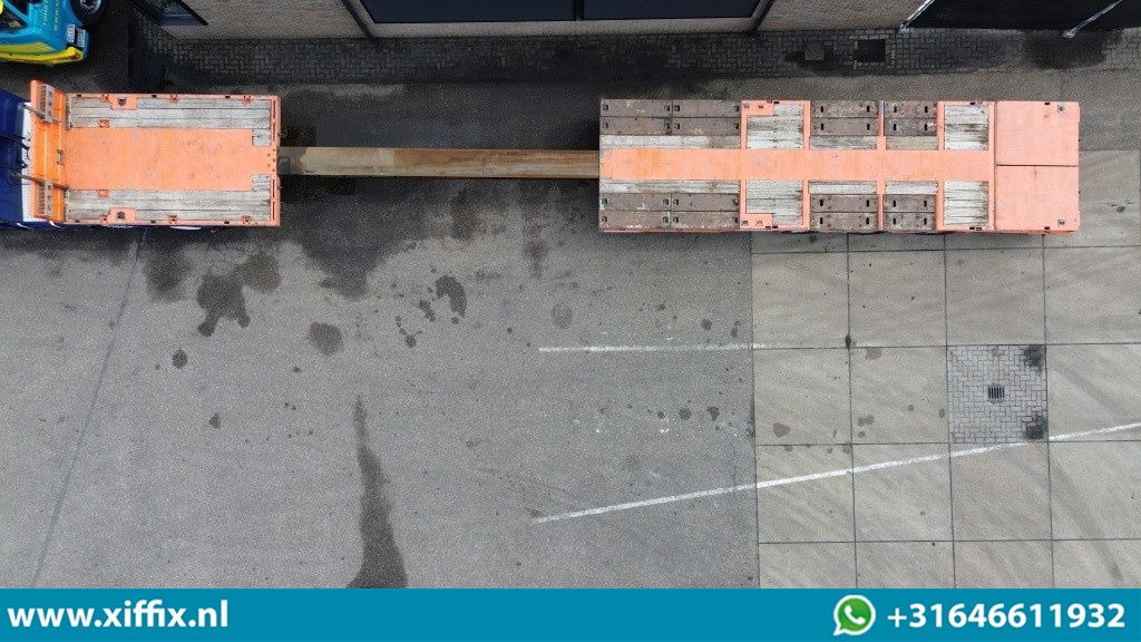 Faymonville 3-ass. Vlakke uitschuifbare Mega oplegger / Uitklapbare laadvloer klep / Naloop gestuurd - Semirremolque plataforma/ Caja abierta: foto 3 Faymonville 3-ass. Vlakke uitschuifbare Mega oplegger / Uitklapbare laadvloer klep / Naloop gestuurd - Semirremolque plataforma/ Caja abierta: foto 3