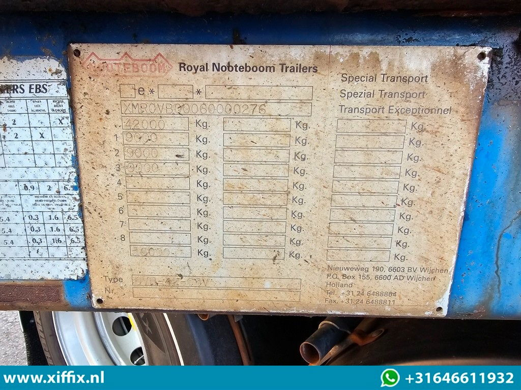 Semirremolque plataforma/ Caja abierta Nooteboom 3-ass. Vlakke uitschuifbare oplegger / 3x gestuurd: foto 14