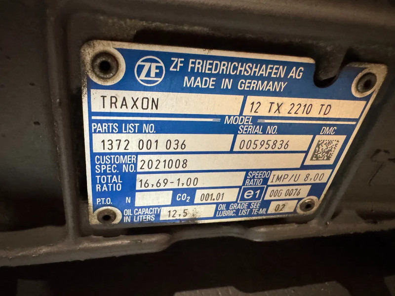 DAF TRAXON 12TX2210 TD, DAF 2021008 - Caja de cambios: foto 3 DAF TRAXON 12TX2210 TD, DAF 2021008 - Caja de cambios: foto 3