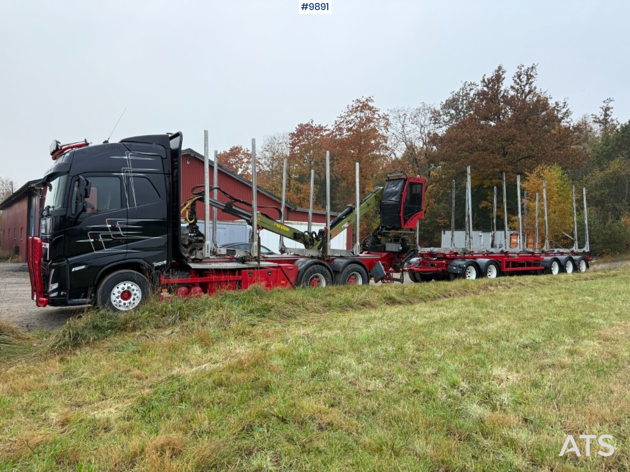 Camión forestal, Camión grúa Volvo FH64 R Timber truck, trailer and crane: foto 13
