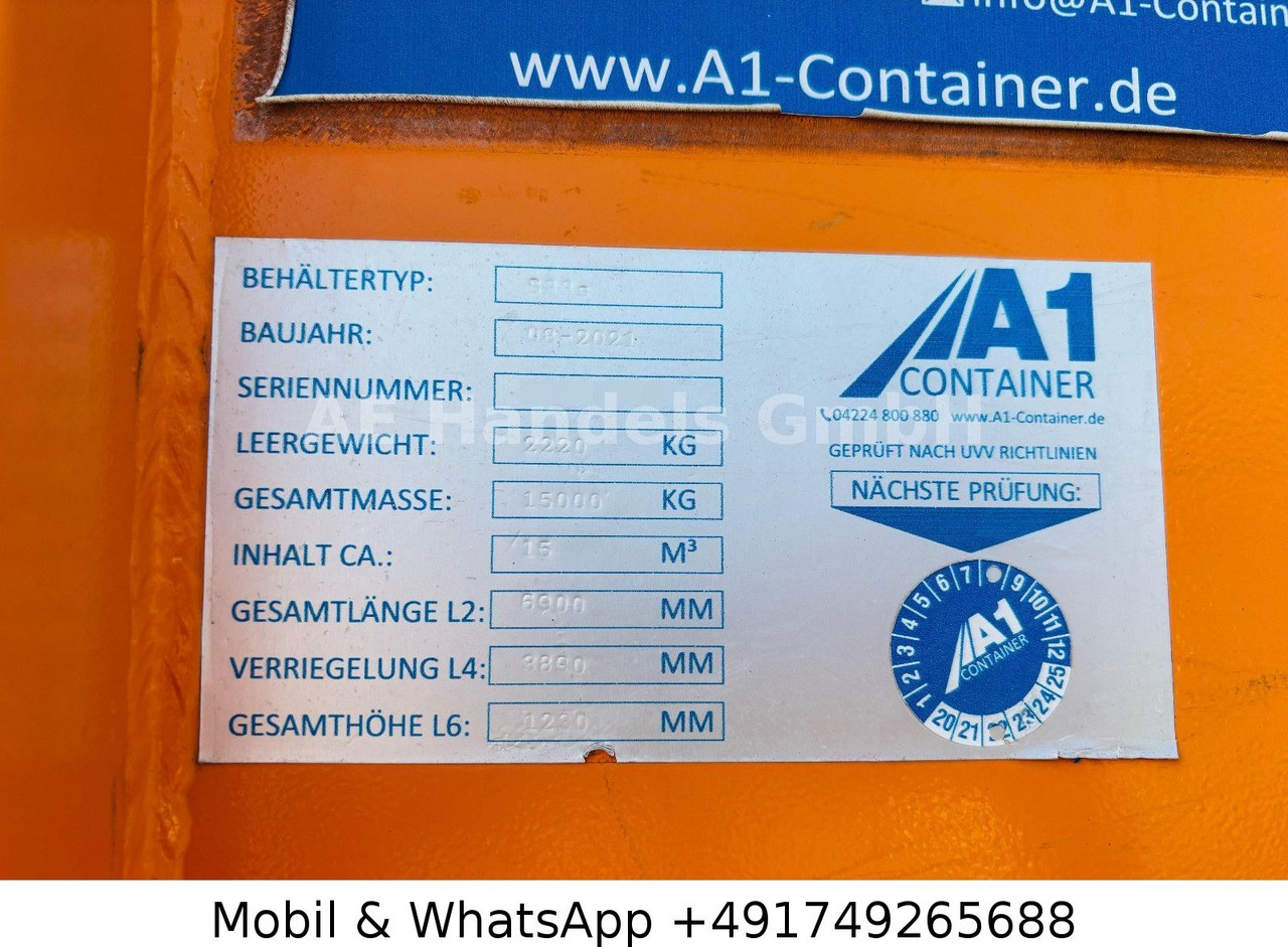 Camión multibasculante nuevo A1 S33s Abroll Container Stahl *15m³/Heckklappe: foto 13