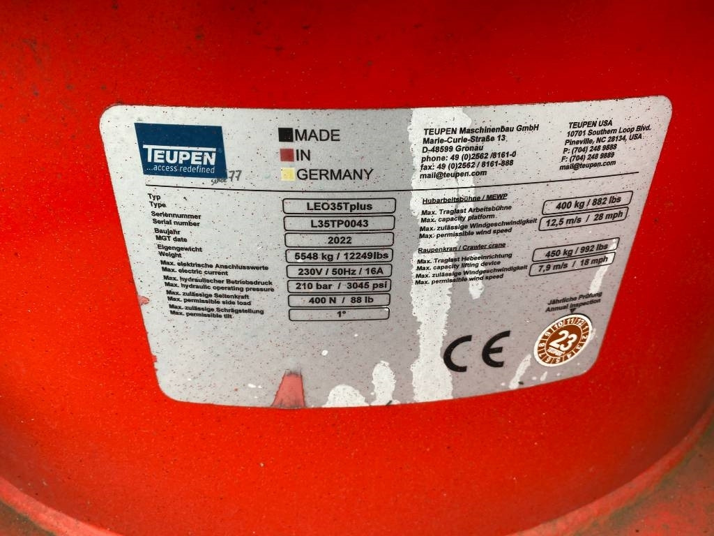 Plataforma araña Teupen LEO35T/PLUS a réparer: foto 14 Plataforma araña Teupen LEO35T/PLUS a réparer: foto 14