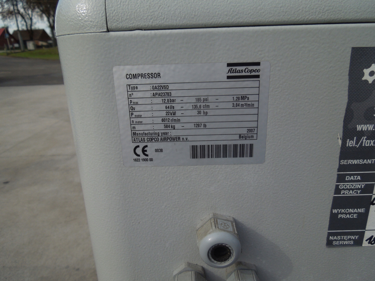 ATLAS COPCO GA22VSDFF - Compresor de aire: foto 5 ATLAS COPCO GA22VSDFF - Compresor de aire: foto 5