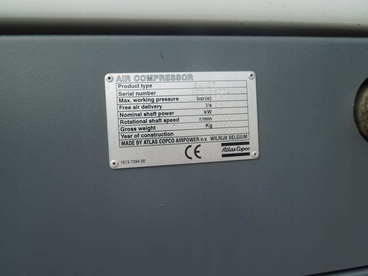 ATLAS COPCO GA37 - Compresor de aire: foto 4 ATLAS COPCO GA37 - Compresor de aire: foto 4
