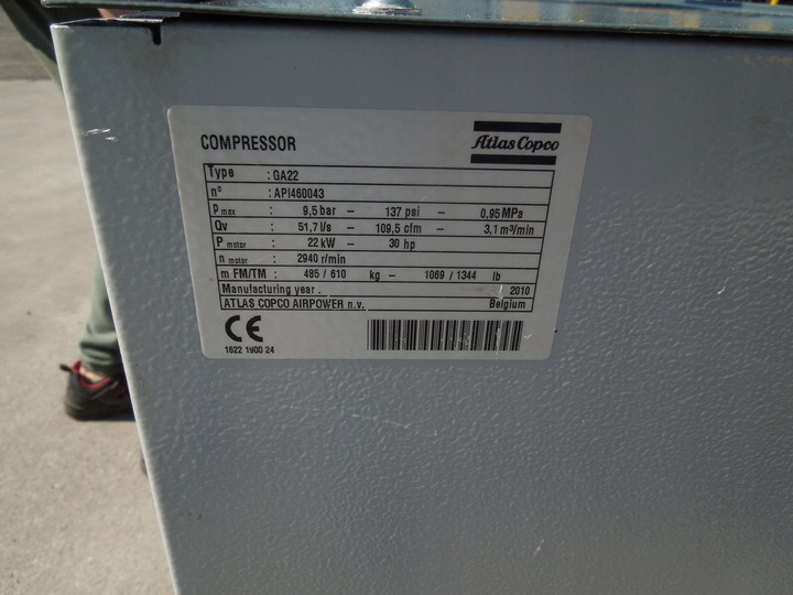 Atlas Copco GA22FF - Compresor de aire: foto 1 Atlas Copco GA22FF - Compresor de aire: foto 1