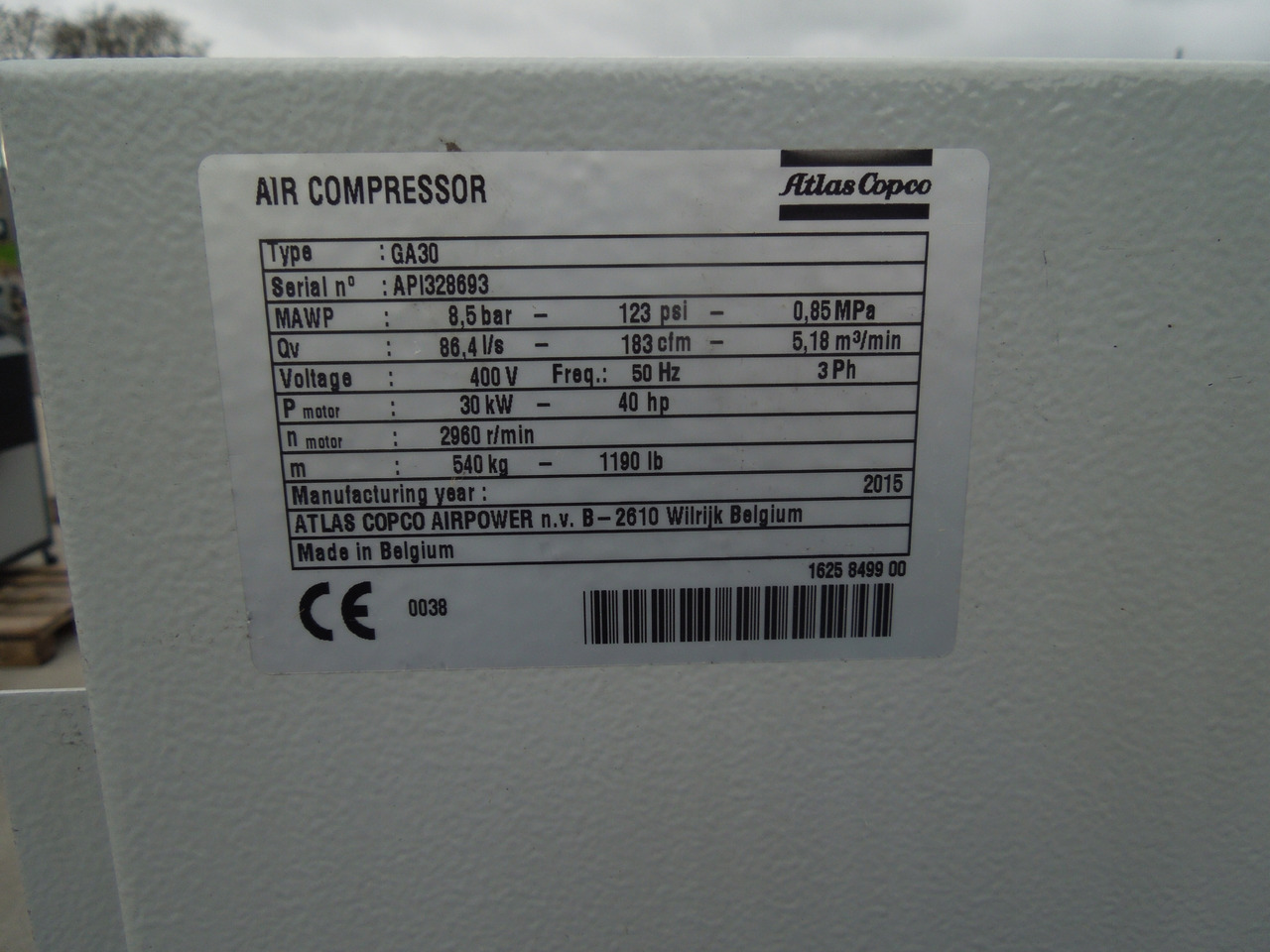 Atlas Copco GA30 - Compresor de aire: foto 3 Atlas Copco GA30 - Compresor de aire: foto 3
