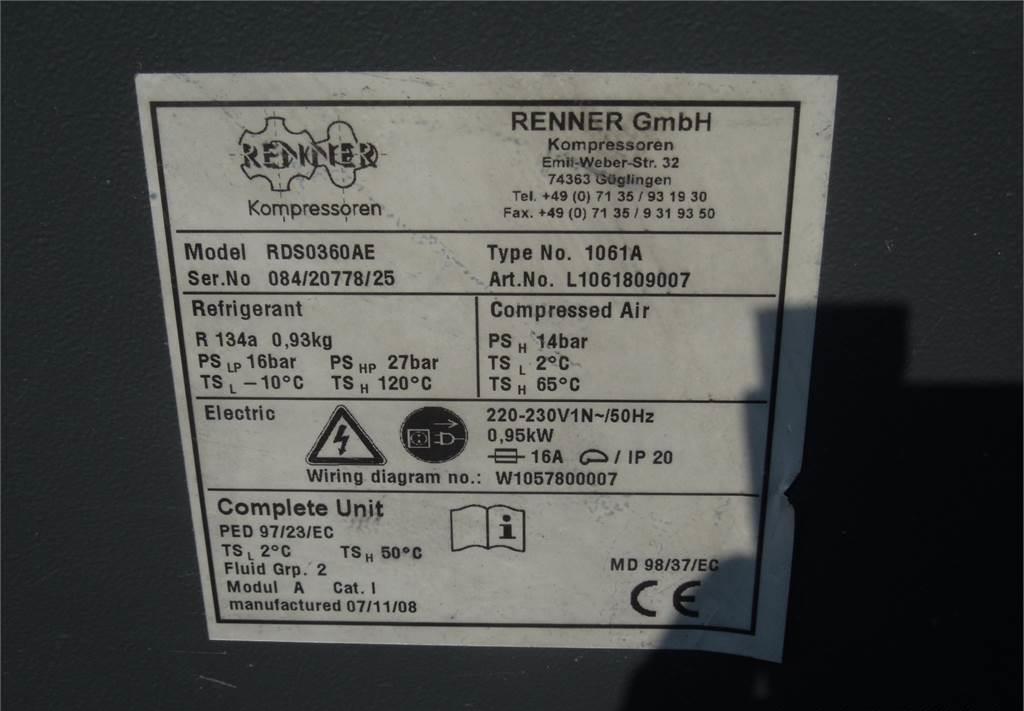 INNE OSUSZACZ ZIĘBNICZY RENNER RDS0360 6,08M3 - Compresor de aire: foto 2 INNE OSUSZACZ ZIĘBNICZY RENNER RDS0360 6,08M3 - Compresor de aire: foto 2