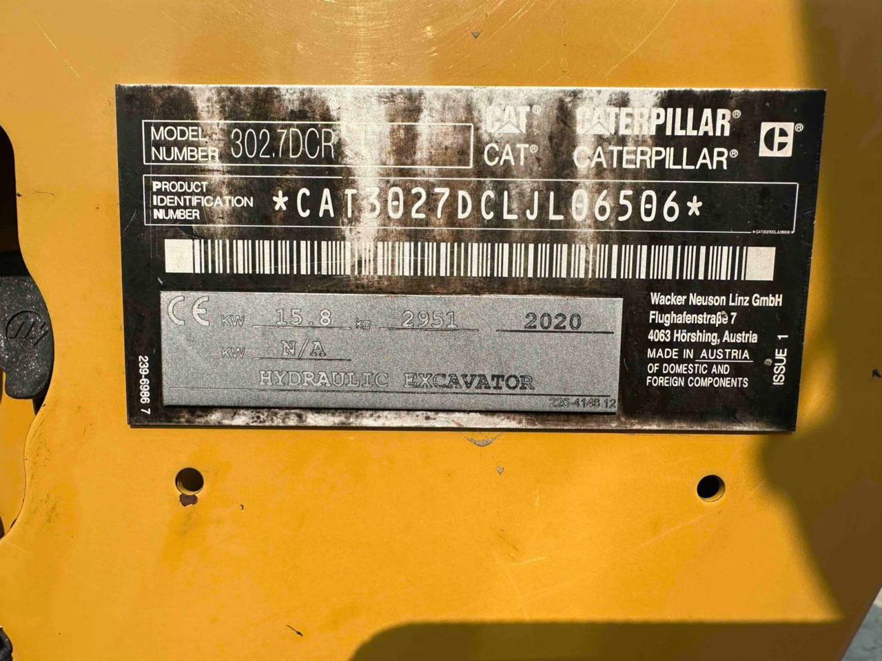 Excavadora de cadenas CAT 302.7DCR: foto 6