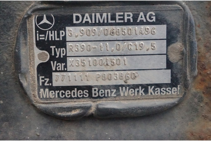 Mercedes-Benz R390-11/C-19.5 I=3.909 771 111 P 803860 - Eje posterior para Camión: foto 3 Mercedes-Benz R390-11/C-19.5 I=3.909 771 111 P 803860 - Eje posterior para Camión: foto 3