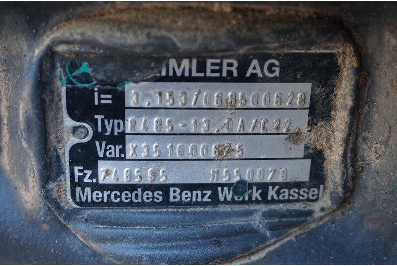 Mercedes-Benz R485-13A/C22.5 41/13 I=3.154 - Eje posterior para Camión: foto 3 Mercedes-Benz R485-13A/C22.5 41/13 I=3.154 - Eje posterior para Camión: foto 3
