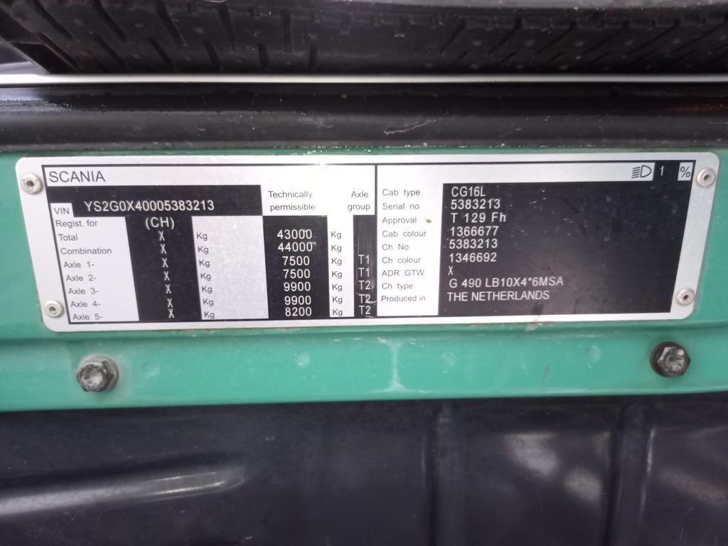Camión chasis Scania G490 10x4, E6, Fahrgestell Scania G490 10x4, E6, Fahrgestell: foto 7 Camión chasis Scania G490 10x4, E6, Fahrgestell Scania G490 10x4, E6, Fahrgestell: foto 7
