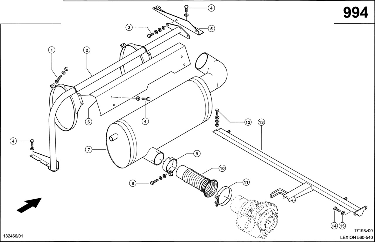 Claas Lexion 560 RURA WYDECHOWA 0003537112 (Silnik cat c9, 3126b; układ wydechowy) - Tubo de escape para Maquinaria agrícola: foto 1 Claas Lexion 560 RURA WYDECHOWA 0003537112 (Silnik cat c9, 3126b; układ wydechowy) - Tubo de escape para Maquinaria agrícola: foto 1