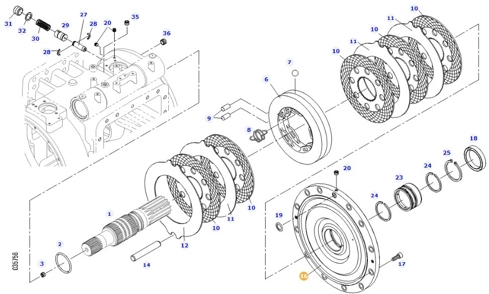 Fendt 414 Vario - wał hamulca tarczowego 411151150051 - Discos de freno para Maquinaria agrícola: foto 1 Fendt 414 Vario - wał hamulca tarczowego 411151150051 - Discos de freno para Maquinaria agrícola: foto 1
