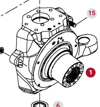 Eje y piezas para Maquinaria agrícola Fendt 828 Obudowa Łączona Osi 755/137  F835300020260  F835300020250: foto 10