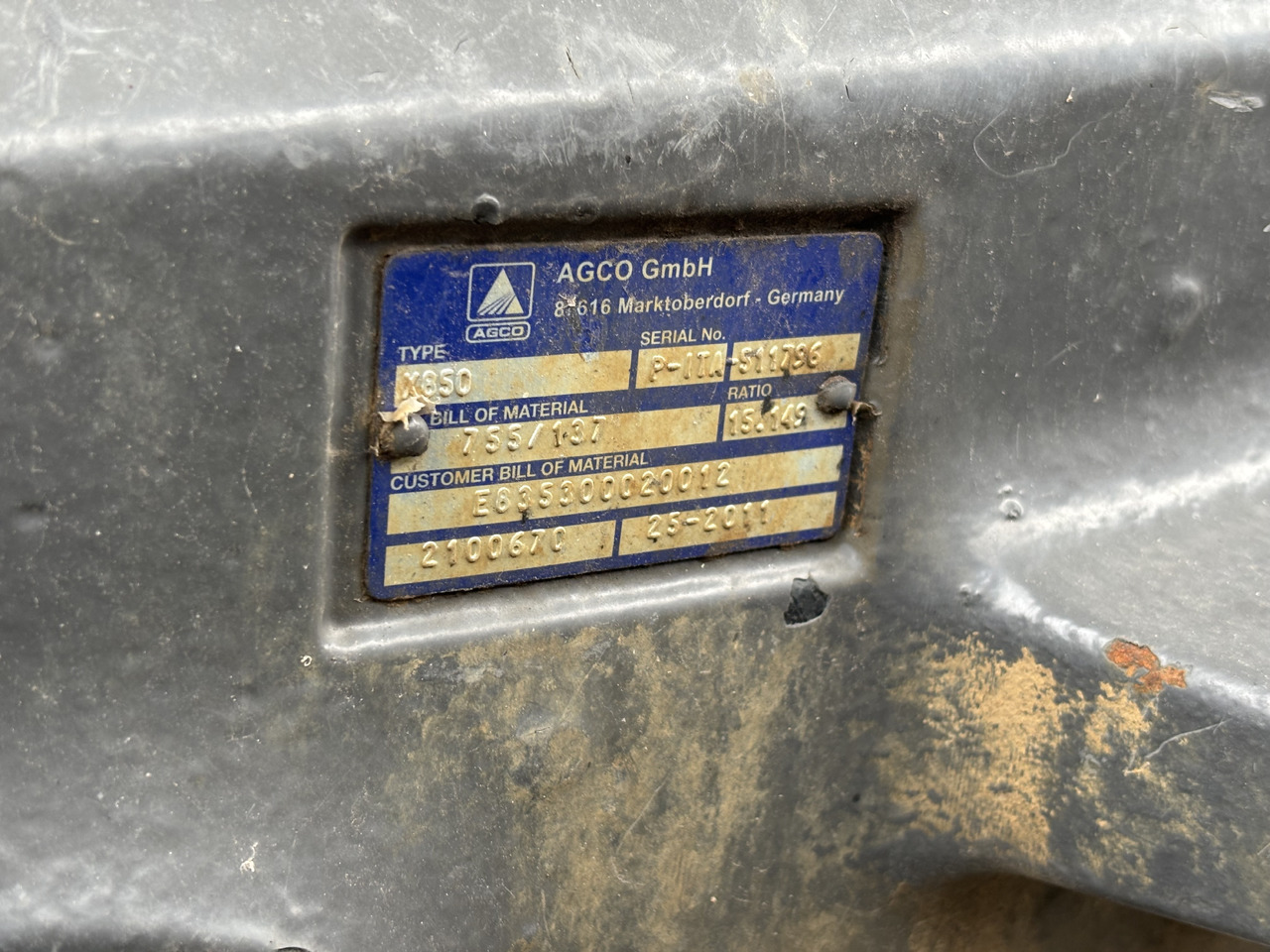 Eje y piezas para Maquinaria agrícola Fendt 828 Obudowa Łączona Osi 755/137  F835300020260  F835300020250: foto 9