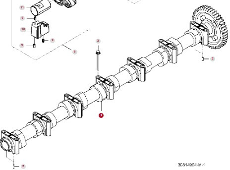 Fendt 936 Gen 7 Silnik D1556LE523 Wałek Rozrządu H218PF150298B CZĘŚCI - Árbol de levas para Maquinaria agrícola: foto 1 Fendt 936 Gen 7 Silnik D1556LE523 Wałek Rozrządu H218PF150298B CZĘŚCI - Árbol de levas para Maquinaria agrícola: foto 1