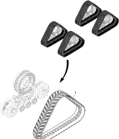 John Deere 9470RX - Gumowy pas gąsienicy R565018 (Gąsienice i obciąźniki) - Oruga para Maquinaria agrícola: foto 1 John Deere 9470RX - Gumowy pas gąsienicy R565018 (Gąsienice i obciąźniki) - Oruga para Maquinaria agrícola: foto 1