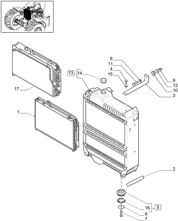 New Holland T6010 Skraplacz 84156148 - Condensador para Tractor: foto 1 New Holland T6010 Skraplacz 84156148 - Condensador para Tractor: foto 1