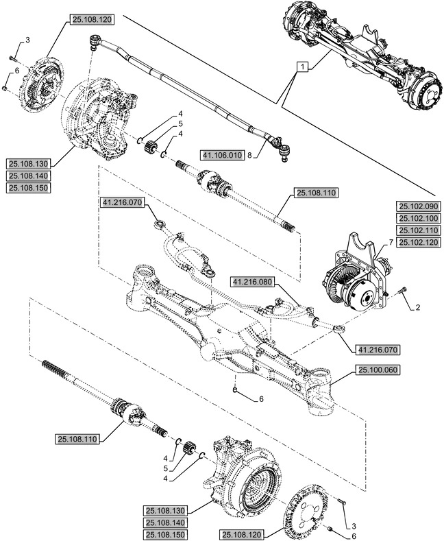 New Holland T6070 Oś przednia 48081044 - Eje delantero para Tractor: foto 1 New Holland T6070 Oś przednia 48081044 - Eje delantero para Tractor: foto 1