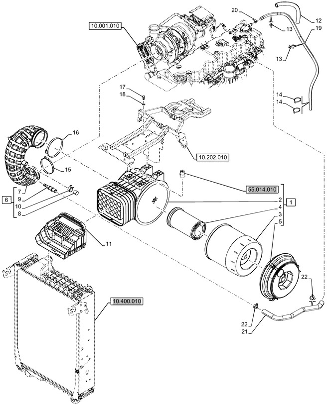 New Holland T6070 Rurka wlotu pow 47604284 - Tubo de admisión de aire para Tractor: foto 1 New Holland T6070 Rurka wlotu pow 47604284 - Tubo de admisión de aire para Tractor: foto 1