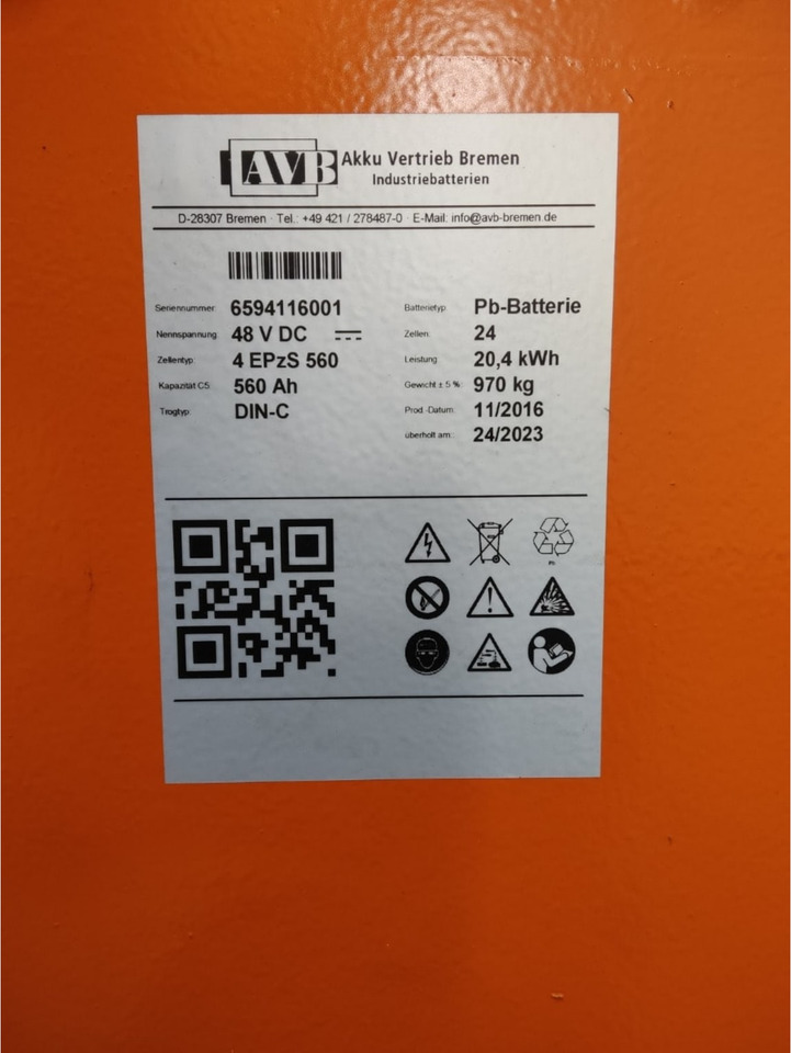 AVB 48V 360Ah - Acumulador para Equipo de manutención: foto 2 AVB 48V 360Ah - Acumulador para Equipo de manutención: foto 2