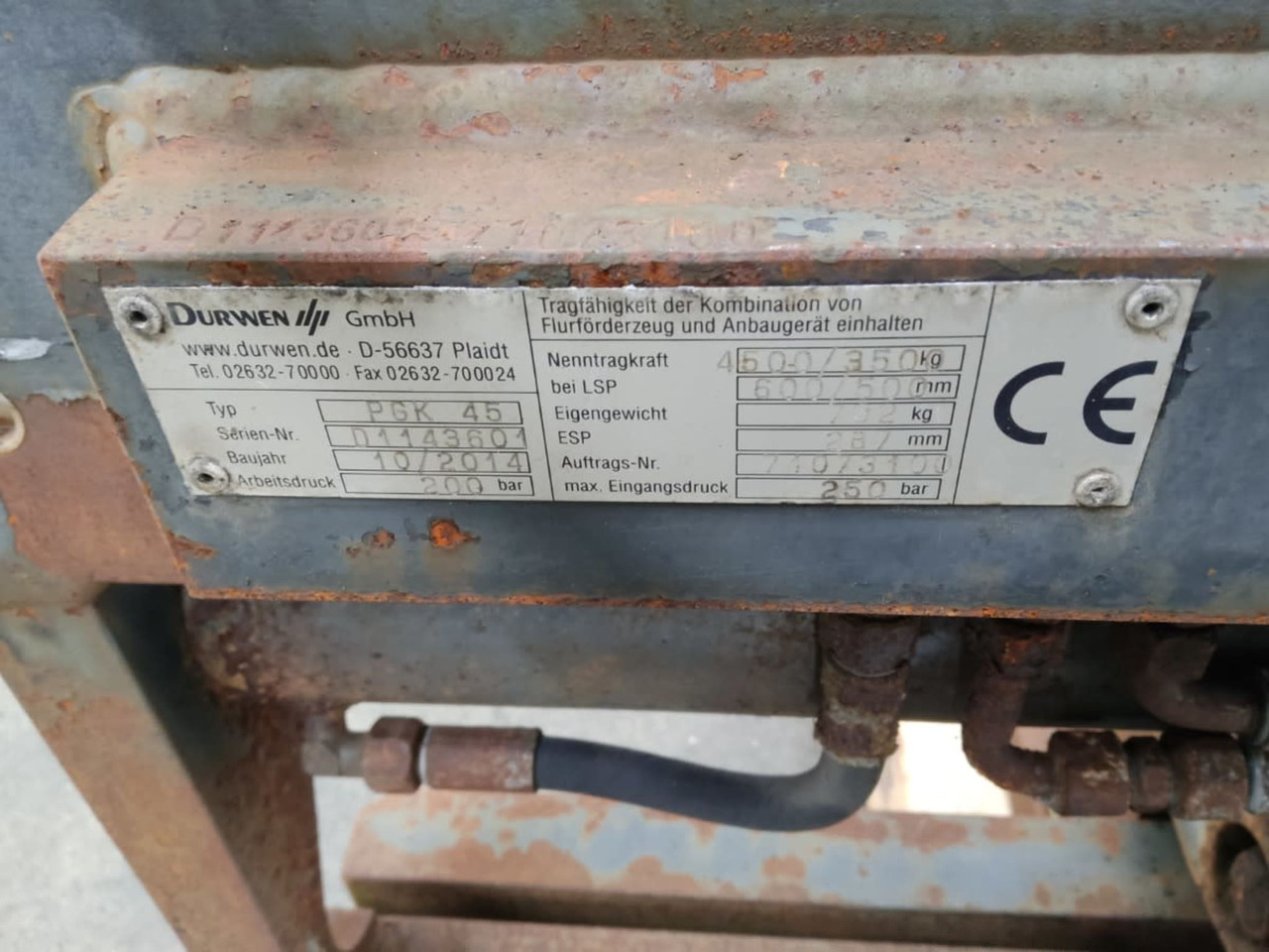 Durwen PGK45 - Implemento para Equipo de manutención: foto 2 Durwen PGK45 - Implemento para Equipo de manutención: foto 2