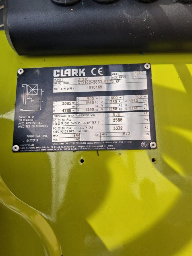 Carretilla elevadora eléctrica Clark GTX16: foto 6
