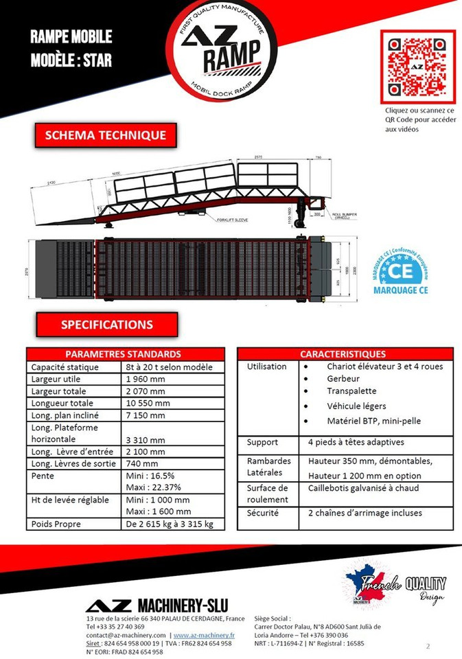 Loading Ramp with with electric tilting bridge - AZ RAMP - STAR- 10T-ZR-E. 10 ton capacity - Rampa de carga: foto 2 Loading Ramp with with electric tilting bridge - AZ RAMP - STAR- 10T-ZR-E. 10 ton capacity - Rampa de carga: foto 2