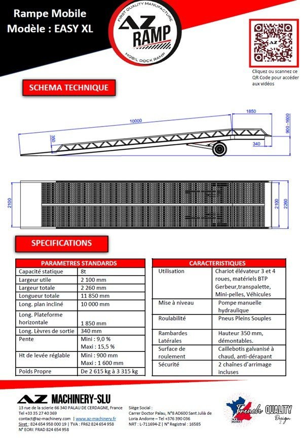 **RENTAL** AZ RAMP-EASY XL-8 . Mobil Loading Ramp WIDE With Level Off, 8 t Capacity - Rampa de carga: foto 3 **RENTAL** AZ RAMP-EASY XL-8 . Mobil Loading Ramp WIDE With Level Off, 8 t Capacity - Rampa de carga: foto 3